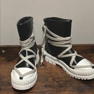 Liliana Stylish Black and White Women's Boots